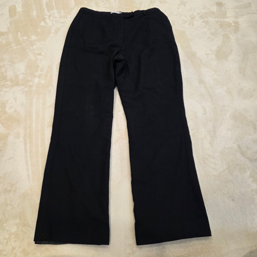 VTG Pendleton 100% Virgin Wool Dress Pants Womens 12 Black Straight Leg Flawed